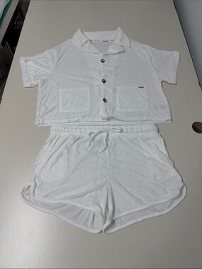 Nicole Miller White Short Sleeve Pajama Set NWOT